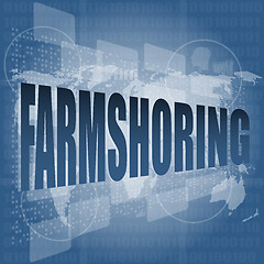 Image showing farmshoring, interface hi technology, touch screen