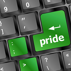 Image showing pride button on computer keyboard pc key