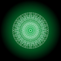 Image showing Round Green Mandala