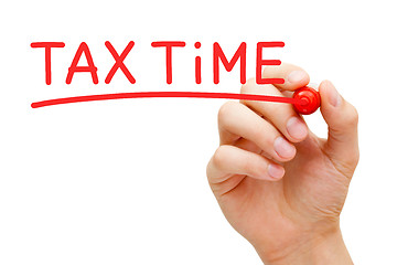 Image showing Tax Time Red Marker