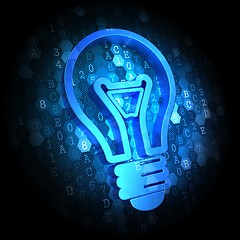 Image showing Light Bulb Icon on Digital Background.