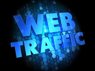Image showing Web Traffic on Dark Digital Background.