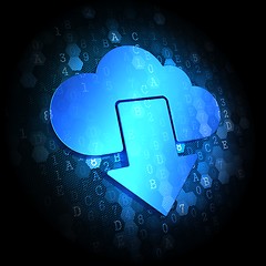 Image showing Cloud Icon on  Digital Background.