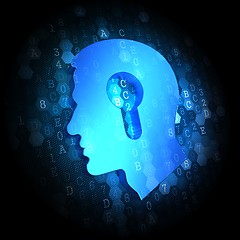 Image showing Head with a Keyhole Icon on Digital Background.