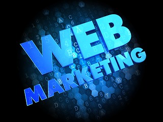 Image showing Web Marketing on Dark Digital Background.