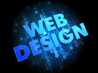 Image showing Web Design on Dark Digital Background.