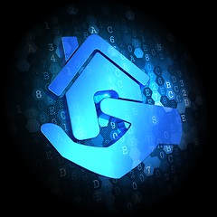 Image showing Home in Hand Icon on Digital Background.
