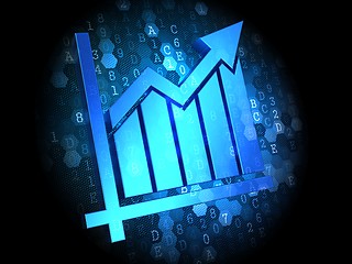 Image showing Growth Chart Icon on Digital Background.