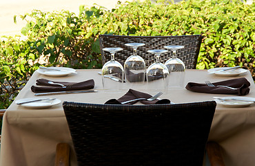 Image showing outdoor table setting