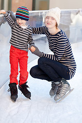 Image showing family ice skating