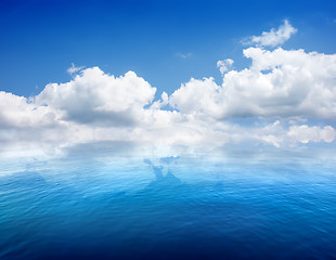 Image showing Seascape and clouds