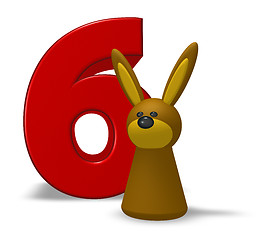 Image showing number six and rabbit