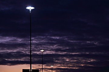 Image showing Lamps at night