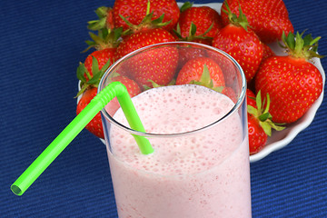 Image showing Strawberry milkshake