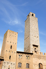 Image showing San Giminiano towers in Tuscany, Italy