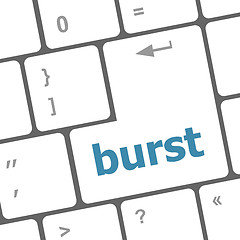 Image showing Computer keyboard with burst key. business concept