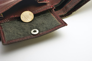 Image showing Purse with one cent