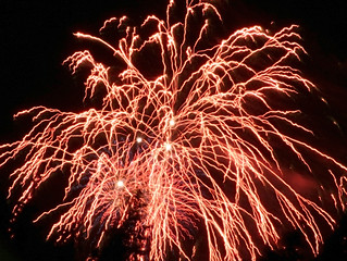 Image showing Red fireworks