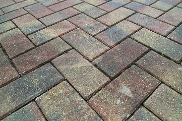 Image showing criss cross brick sidewalk