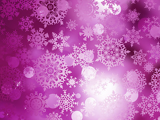 Image showing Pink Christmas background with snowflakes. EPS 10