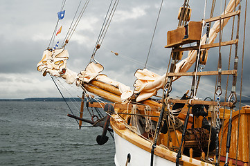 Image showing Mast of an ancient sailing vessel