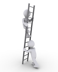 Image showing Helping to climb the ladder