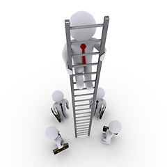 Image showing Successful businessman is higher on ladder