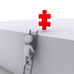 Image showing Person climbing ladder for solution