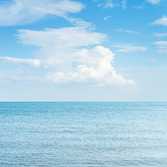 Image showing blue sea and cloudy over it