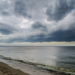 Image showing dramatic sky and dark sea
