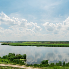 Image showing cloudy sky over river