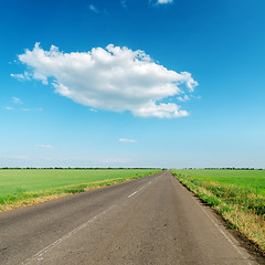 Image showing white cloud over asphalt road