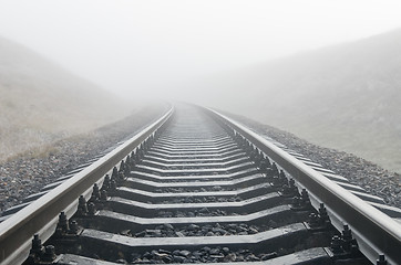 Image showing railroad in fog