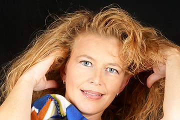 Image showing Smiling blonde woman portrait