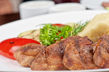 Image showing tongue with grilled vegetable