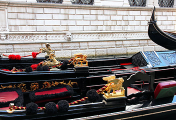 Image showing Italy. Venice. Details of typical venitian gondolas 