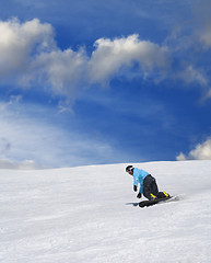 Image showing Snowboarder on ski slope