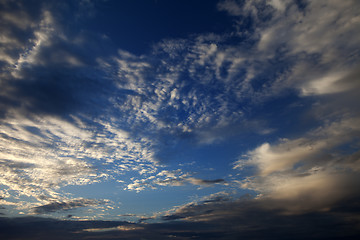 Image showing Sky with clouds at summer sunset