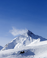 Image showing Ski slope in sun nice day