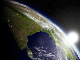 Image showing Sunrise over India