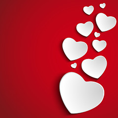 Image showing Valentine Day Heart on Red  Background
