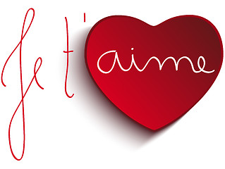 Image showing Valentine Day Je t'aime Heart