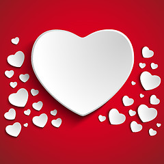 Image showing Valentine Day Heart on Red  Background