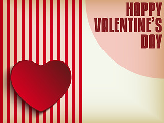 Image showing Valentine Day Heart on Retro  Background