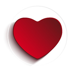 Image showing Valentine Day Heart on White Button