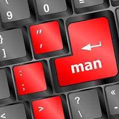 Image showing man word on computer keyboard key