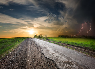 Image showing Road and stormy