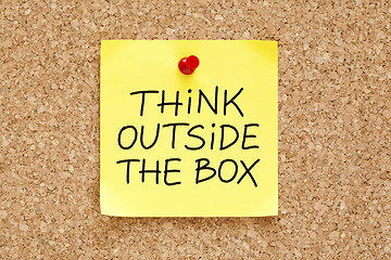 Image showing Think Outside The Box Sticky Note