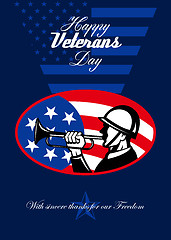 Image showing Modern Veterans Day American Soldier Greeting Card