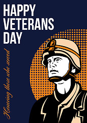 Image showing Happy Veterans Day Serviceman Greeting Card